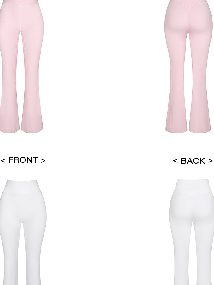 BUM STUDIO High Waist Sculpting Butt Lift Breathable Women's Nylon Spandex Flare Pants