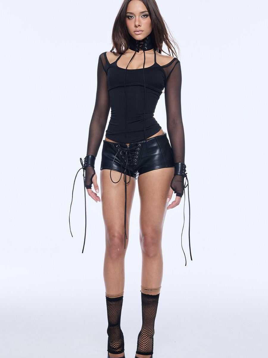 BUM STUDIO Lace Up Wrist Cuff Custom Women's Leather Suede Adjustable Chokers