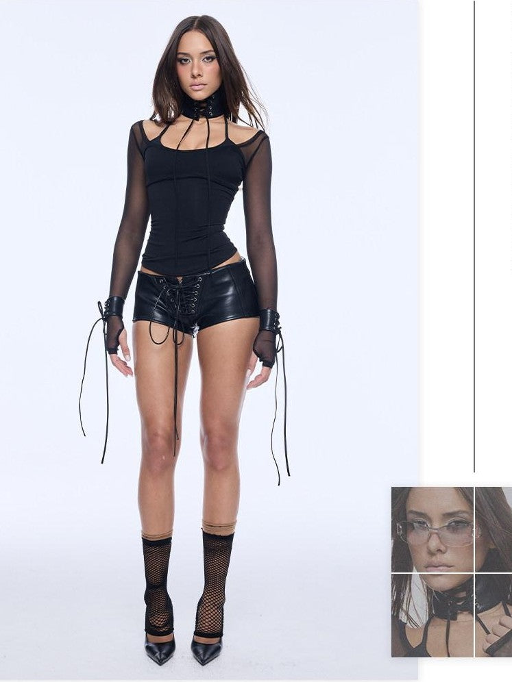 BUM STUDIO Lace Up Wrist Cuff Custom Women's Leather Suede Adjustable Chokers