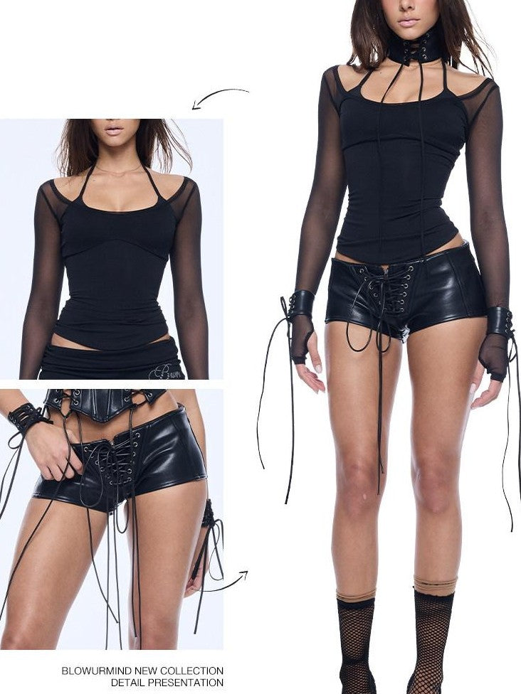BUM STUDIO Lace Up Wrist Cuff Custom Women's Leather Suede Adjustable Chokers
