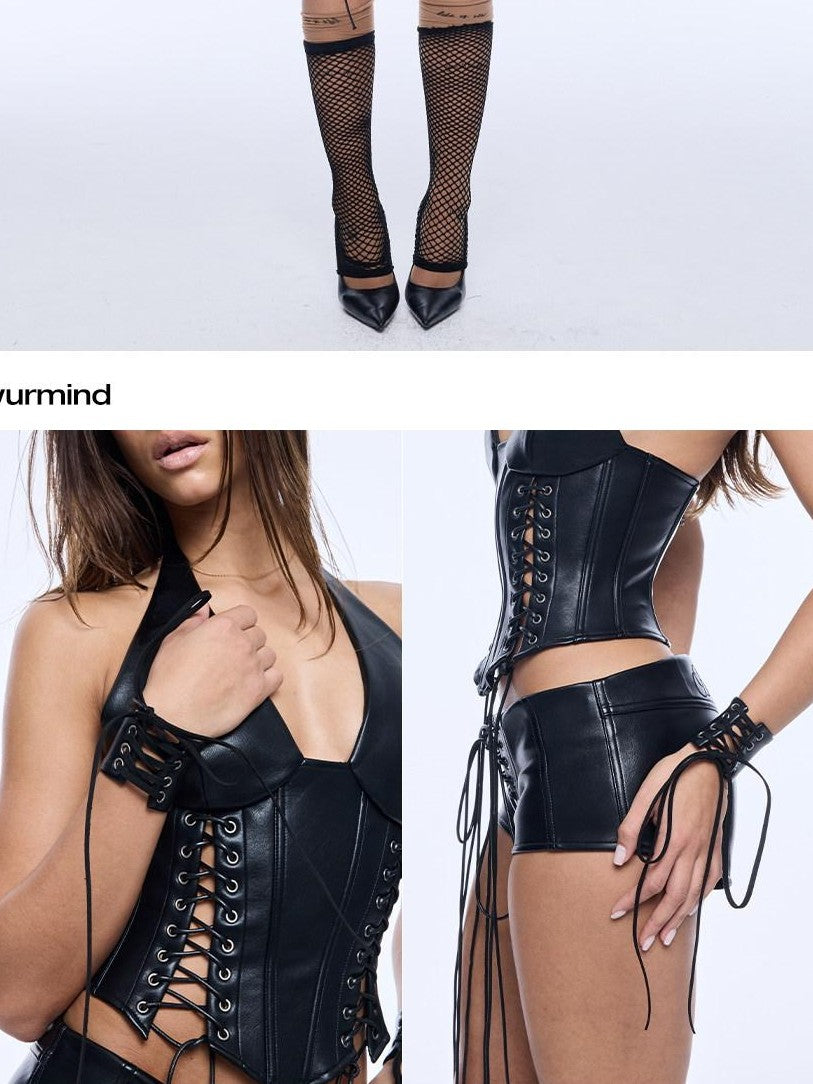 BUM STUDIO Lace Up Wrist Cuff Custom Women's Leather Suede Adjustable Chokers