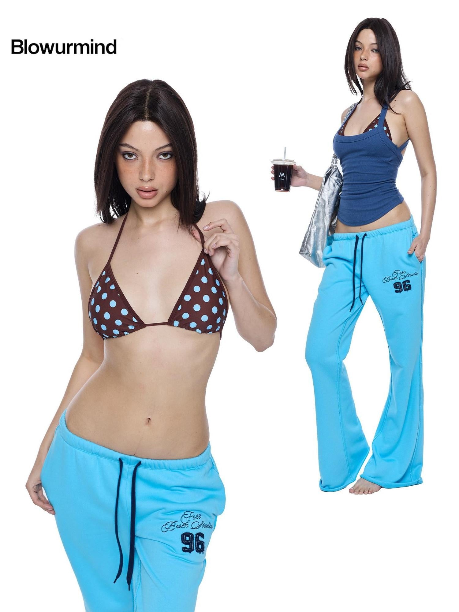 BUM STUDIO Leopard Print Triangle Cup Padded Slim Fit Women's Tank Tops