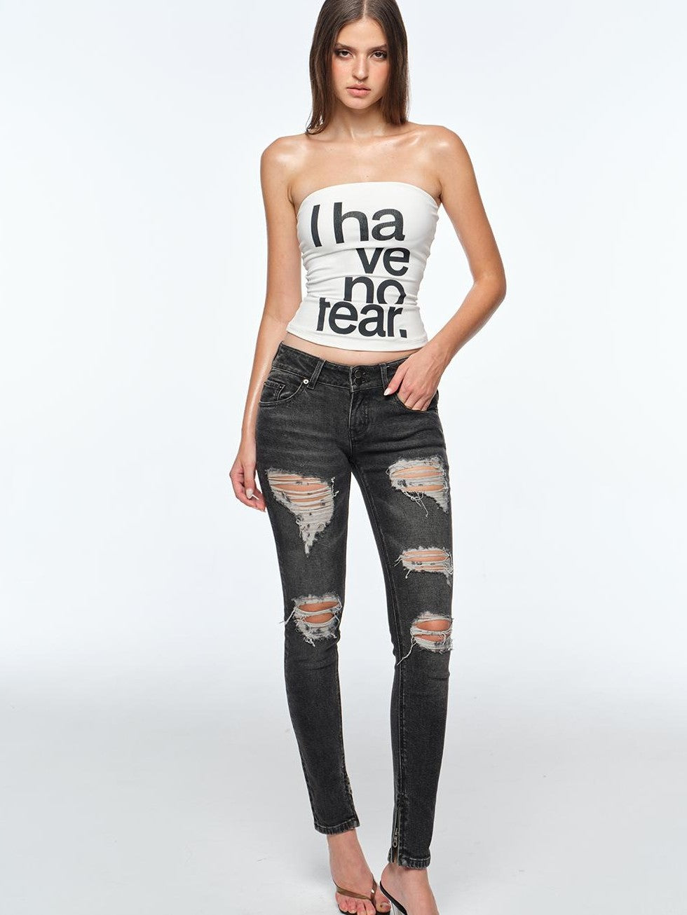 BUM STUDIO Letter Print Logo Padded Slim Fit Women's Nylon Tube Tops