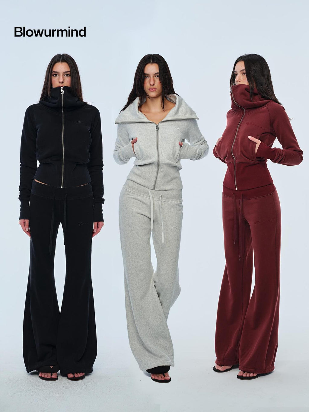BUM STUDIO Low Waist Flared Drawstring Cotton Women's Palazzo Pants
