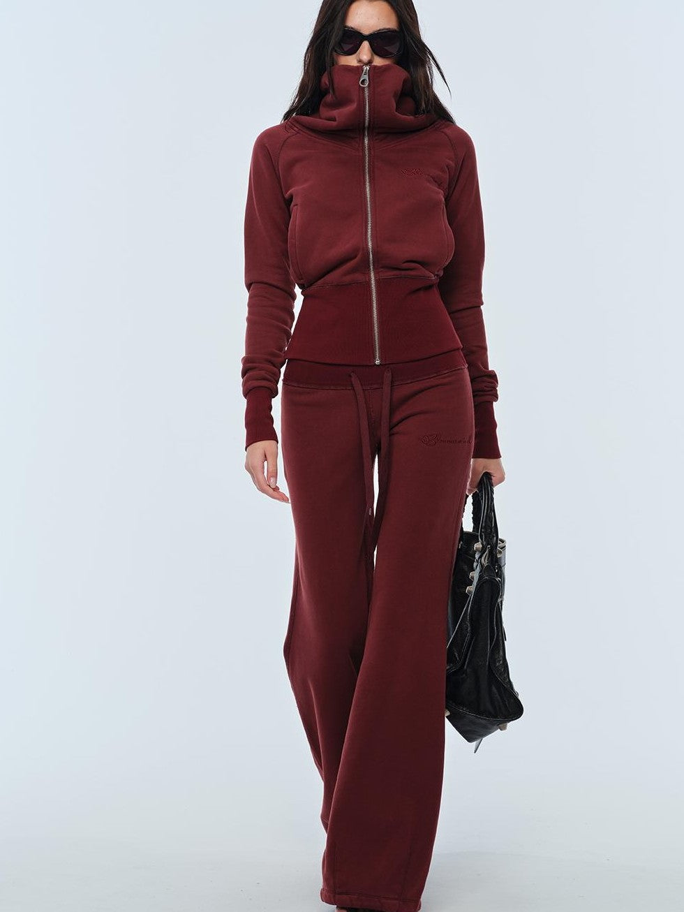 BUM STUDIO Low Waist Flared Drawstring Cotton Women's Palazzo Pants
