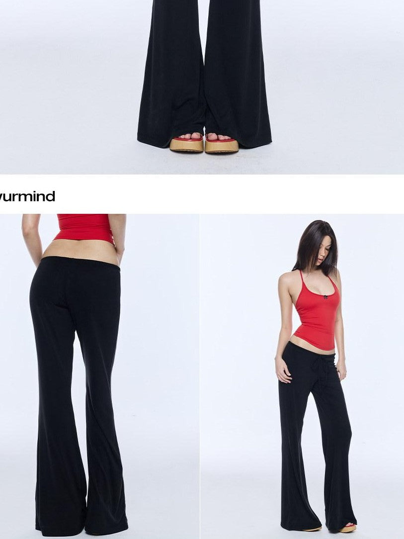 BUM STUDIO Matte Finish Cool Touch Low Rise Elongating Women's Modal Flare Pants