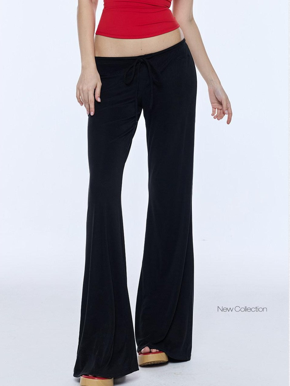 BUM STUDIO Matte Finish Cool Touch Low Rise Elongating Women's Modal Flare Pants