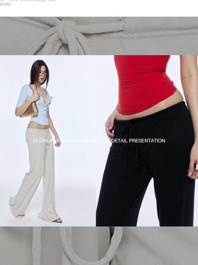 BUM STUDIO Matte Finish Cool Touch Low Rise Elongating Women's Modal Flare Pants