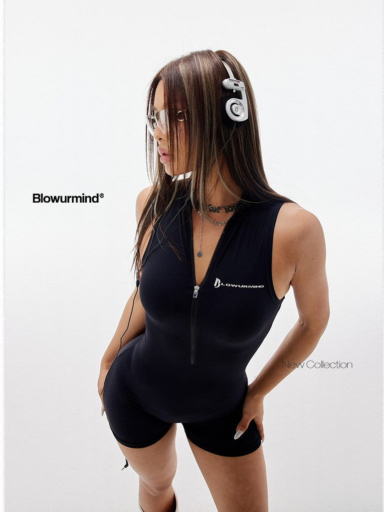 BUM STUDIO Minimal Cyber Second Skin Double Layer Women's Short Sleeve Bodysuits