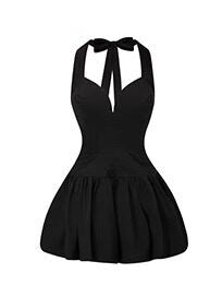 BUM_STUDIO_Monet_Garden_Shaped_Bust_Cinched_Waist_Women's_Cotton_Blend_Halter_Mini_Dresses_830230357670_MISSTT