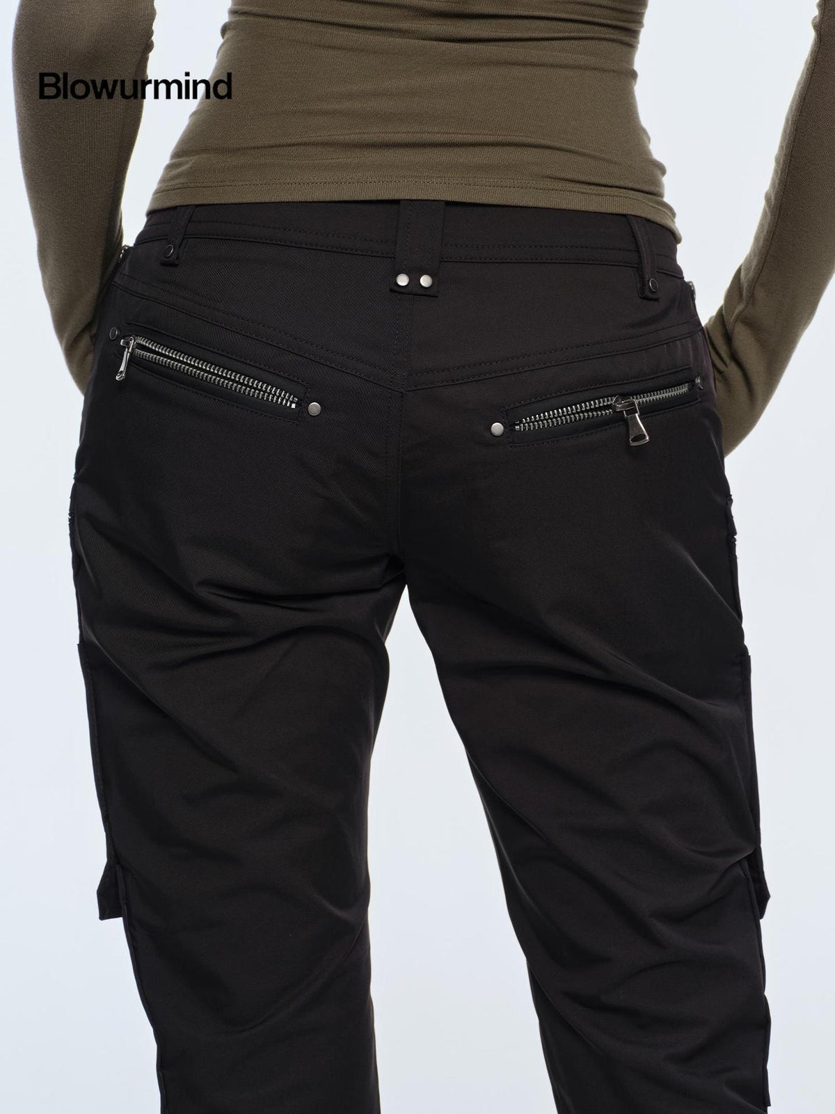 BUM STUDIO Multi Chain Nylon Cargo Women's Slim Fit Cotton Bootcut Jeans