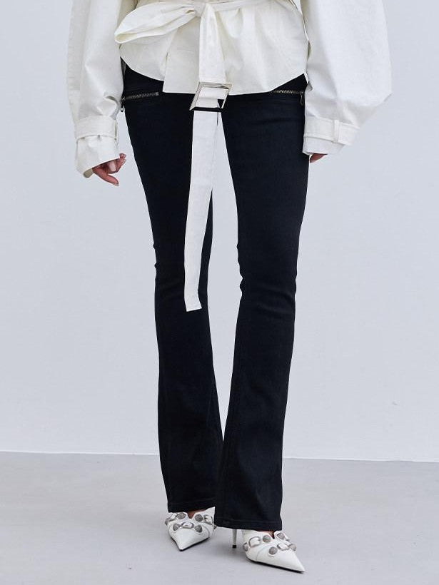BUM STUDIO Oil Wax Texture Curved Blade Sleeve Silhouette Women's Pu Trench Coats