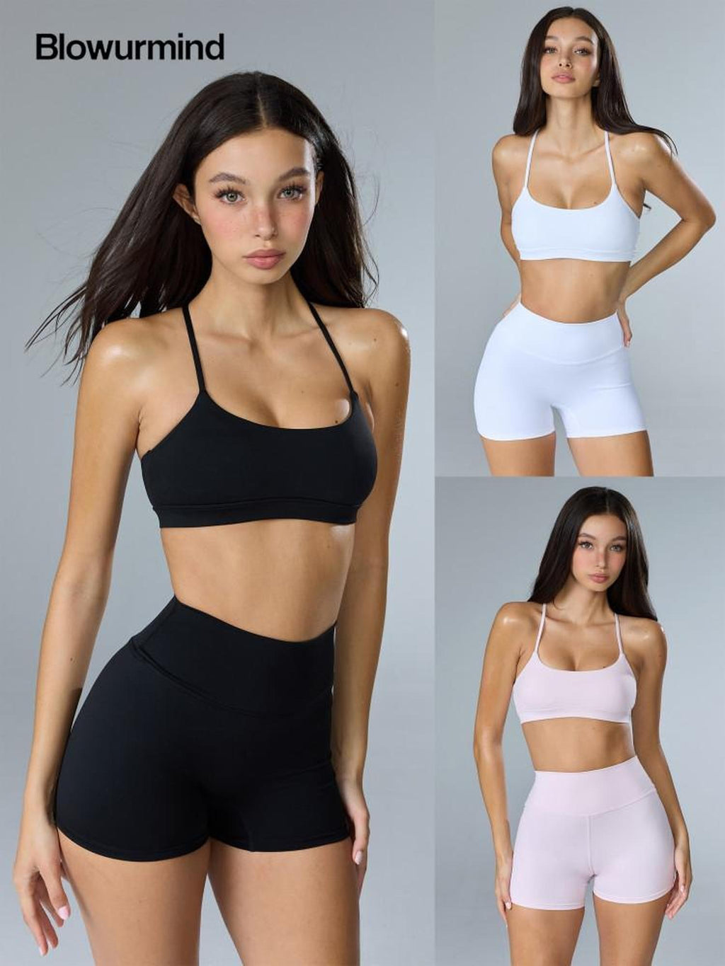BUM STUDIO Padded Medium Support Open Back Women's Nylon High Stretch Racerback Tank Tops