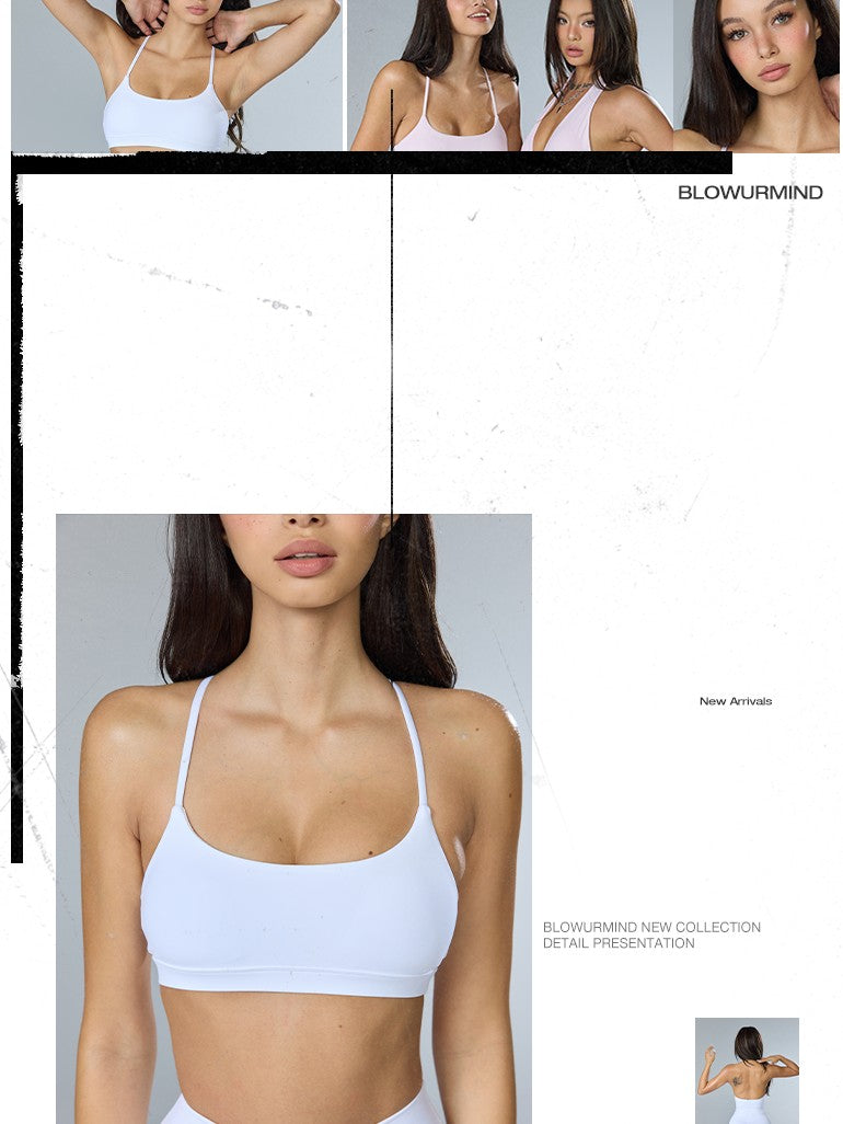 BUM STUDIO Padded Medium Support Open Back Women's Nylon High Stretch Racerback Tank Tops