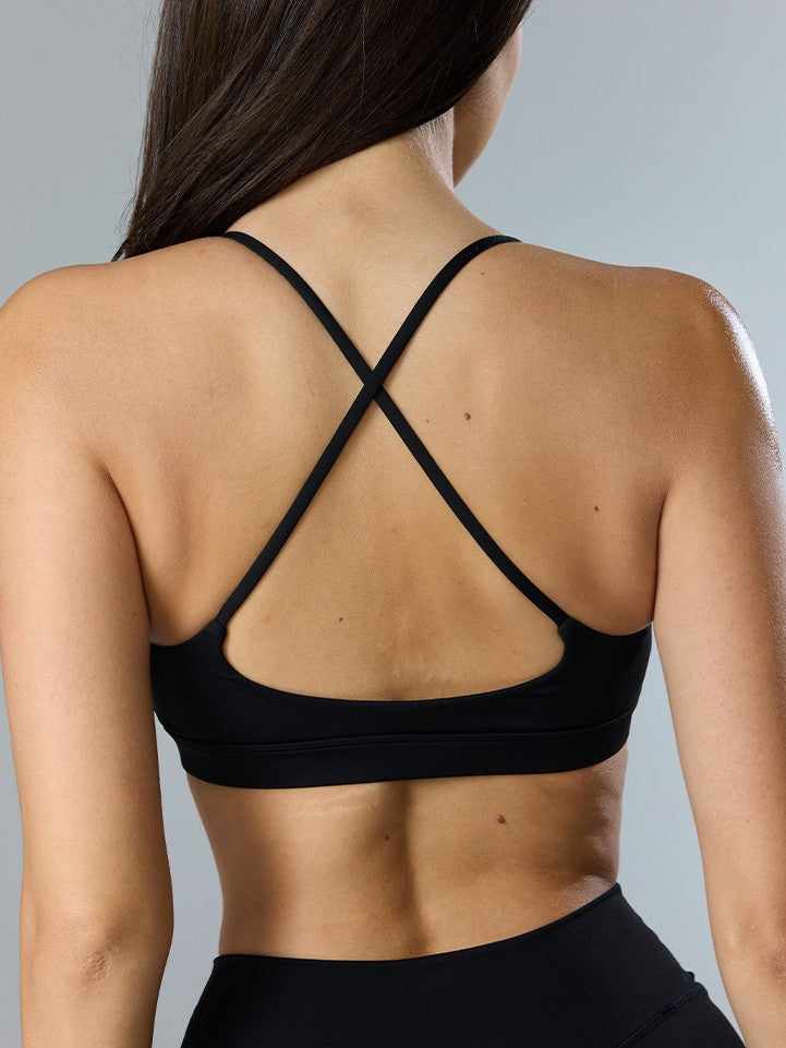BUM STUDIO Padded Medium Support Open Back Women's Nylon High Stretch Racerback Tank Tops