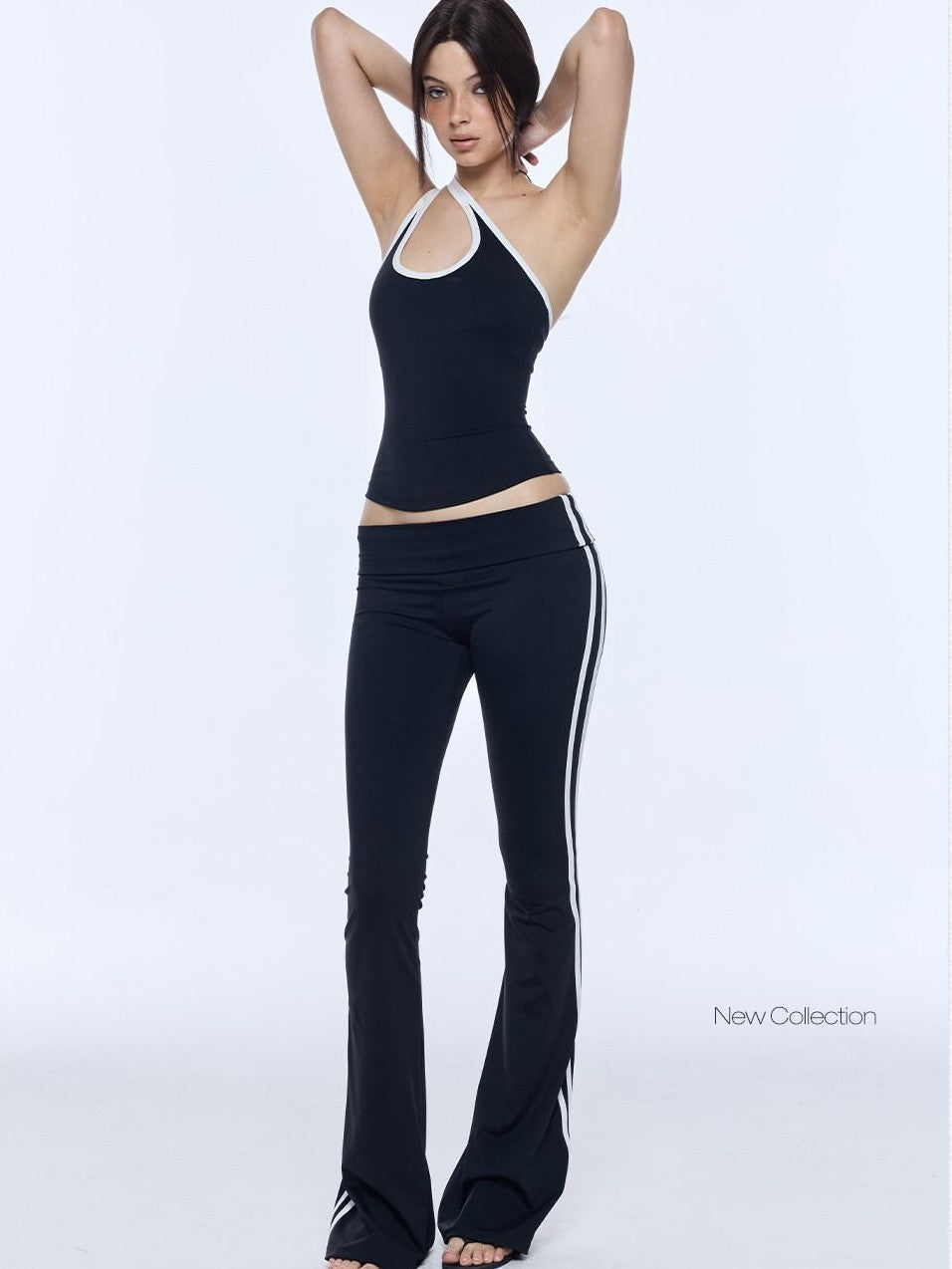 BUM STUDIO Padded Support Colorblock Striped Slim Fit Women's Stretch Racerback Tank Tops