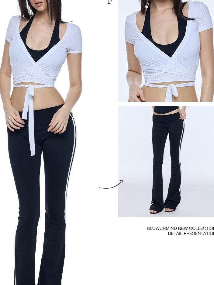 BUM STUDIO Padded Support Colorblock Striped Slim Fit Women's Stretch Racerback Tank Tops