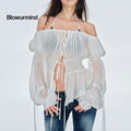 BUM_STUDIO_Pearlescent_Pleated_Tie_Waist_Lantern_Sleeves_Women's_Sheer_Chiffon_Halter_Tops_1033530945986_MISSTT