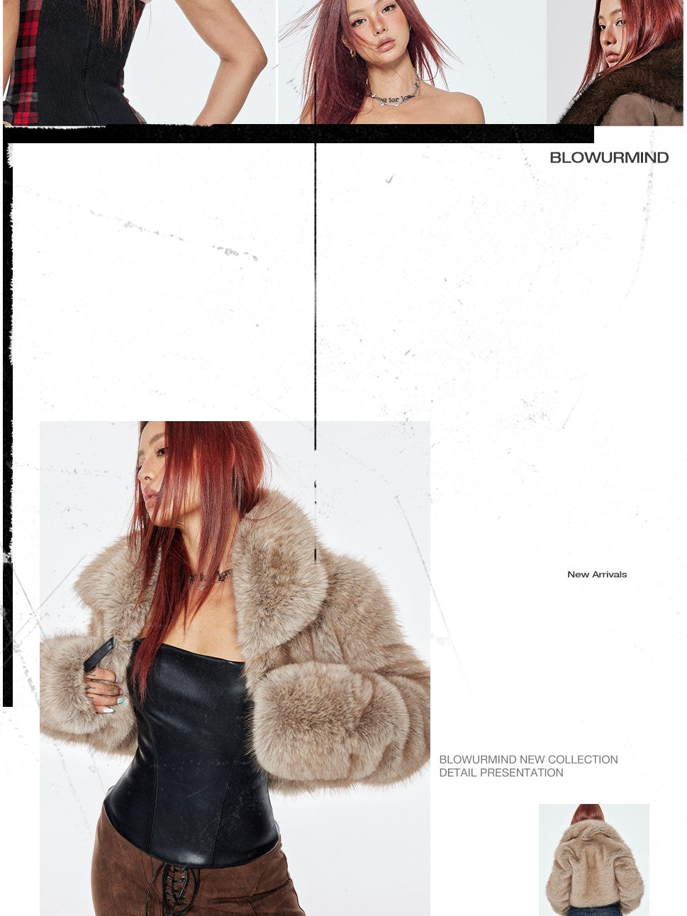 BUM STUDIO Realistic Plush Short Solid Women's Polyester Faux Fur Coats