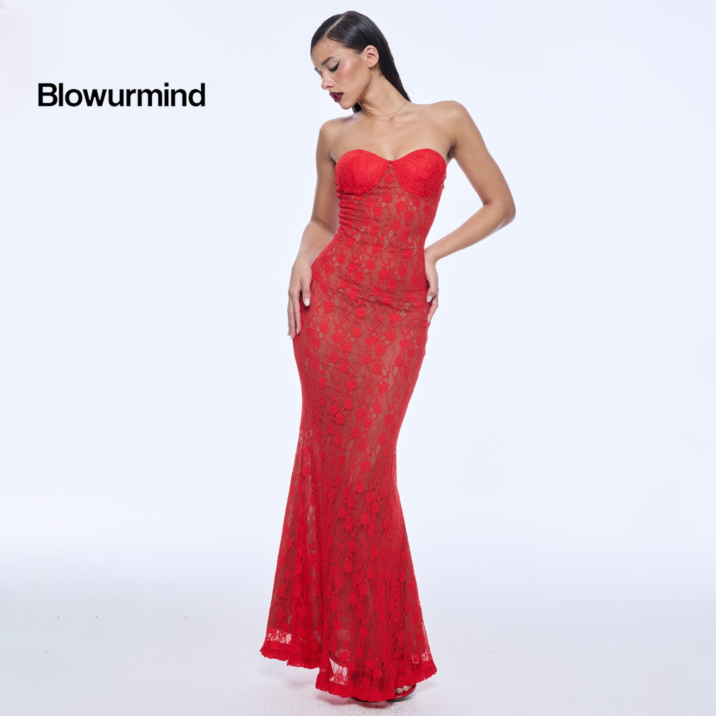 BUM_STUDIO_Red_Lace_Double_Layer_Mermaid_Women's_Cotton_Blend_Bodycon_Maxi_Dresses_1014109952577_MISSTT