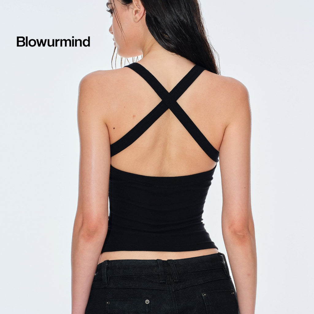 BUM_STUDIO_Ribbed_U_Neck_Removable_Pad_Narrow_Strap_Beautiful_Back_Women's_Cotton_Tank_Tops_1033933433838_MISSTT