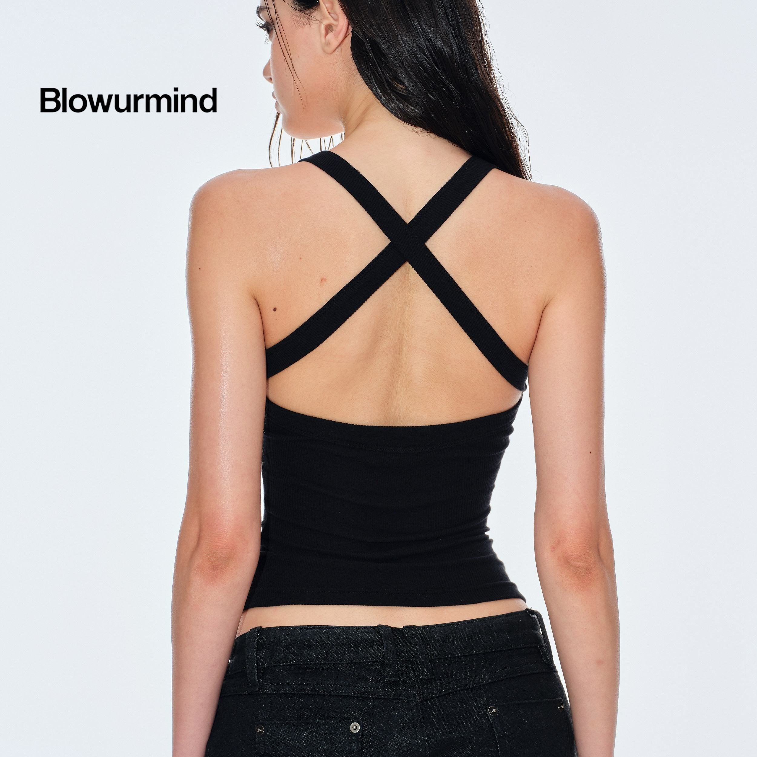 BUM_STUDIO_Ribbed_U_Neck_Removable_Pad_Narrow_Strap_Beautiful_Back_Women's_Cotton_Tank_Tops_1033933433838_MISSTT