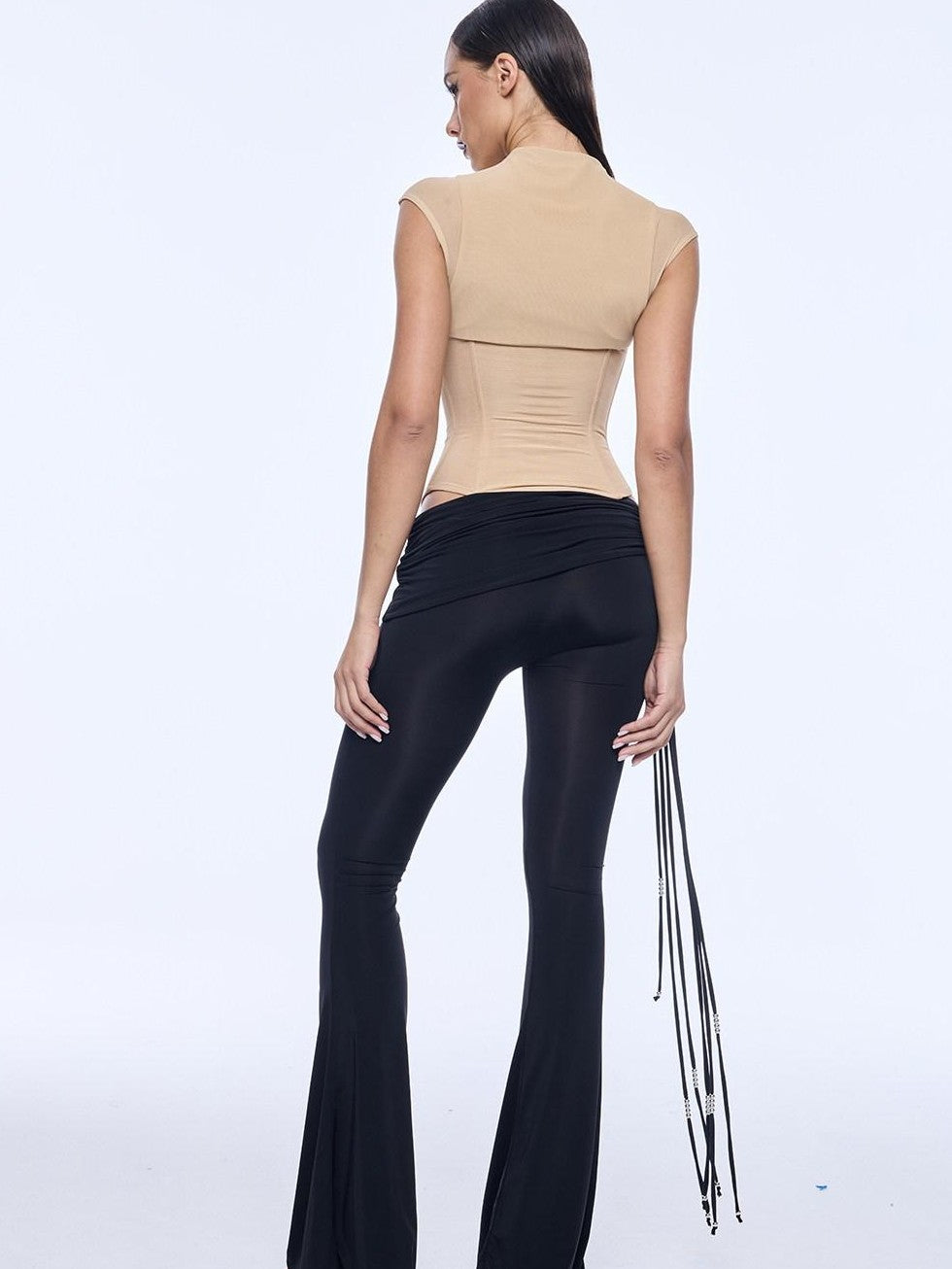 BUM STUDIO Shaping Pressure Mesh Double Layer Boned Waist Women's Nylon Tank Tops