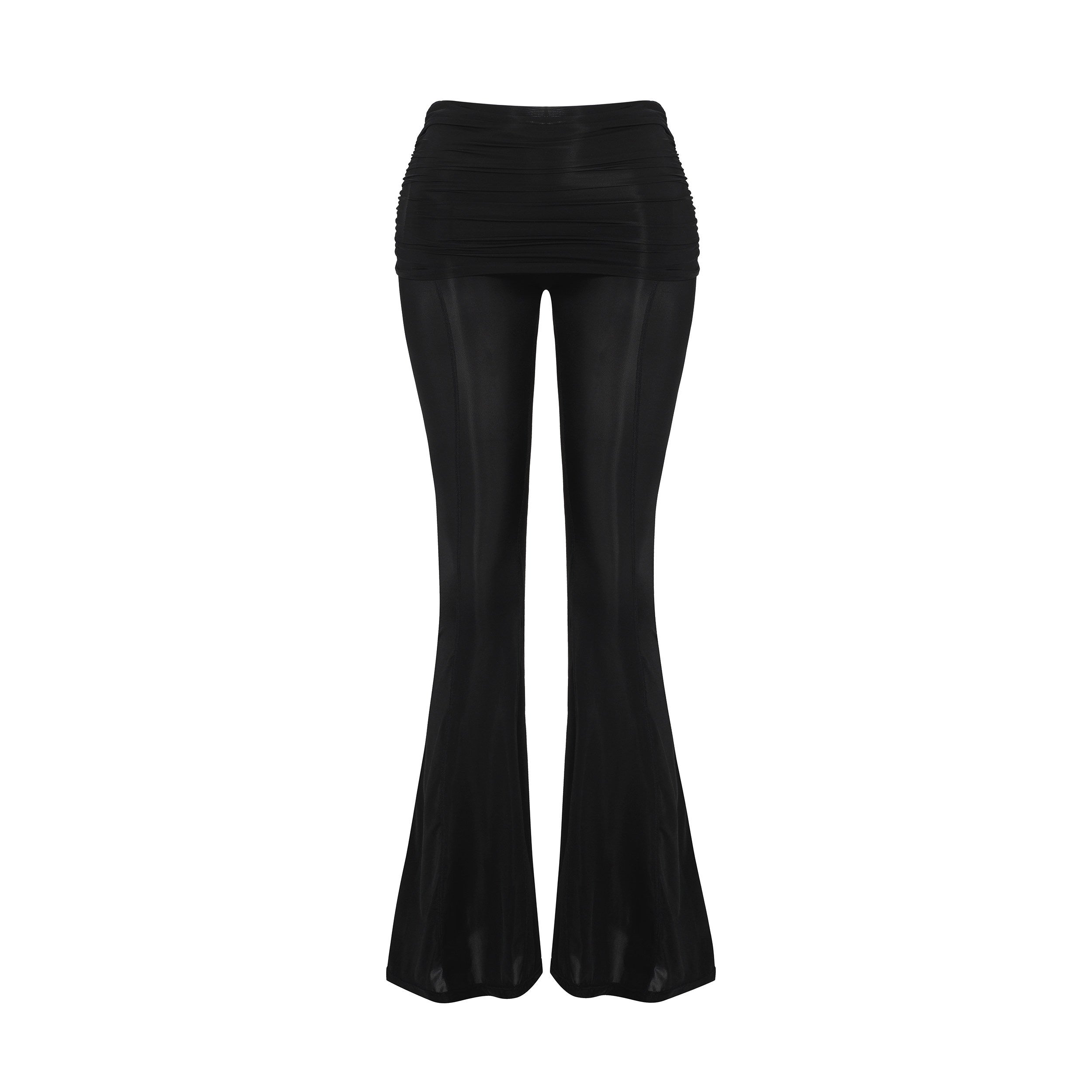 BUM_STUDIO_Sheer_Mesh_Shiny_Skirted_Double_Waistband_Low_Rise_Women's_Knitted_Flare_Pants_951911650947_MISSTT