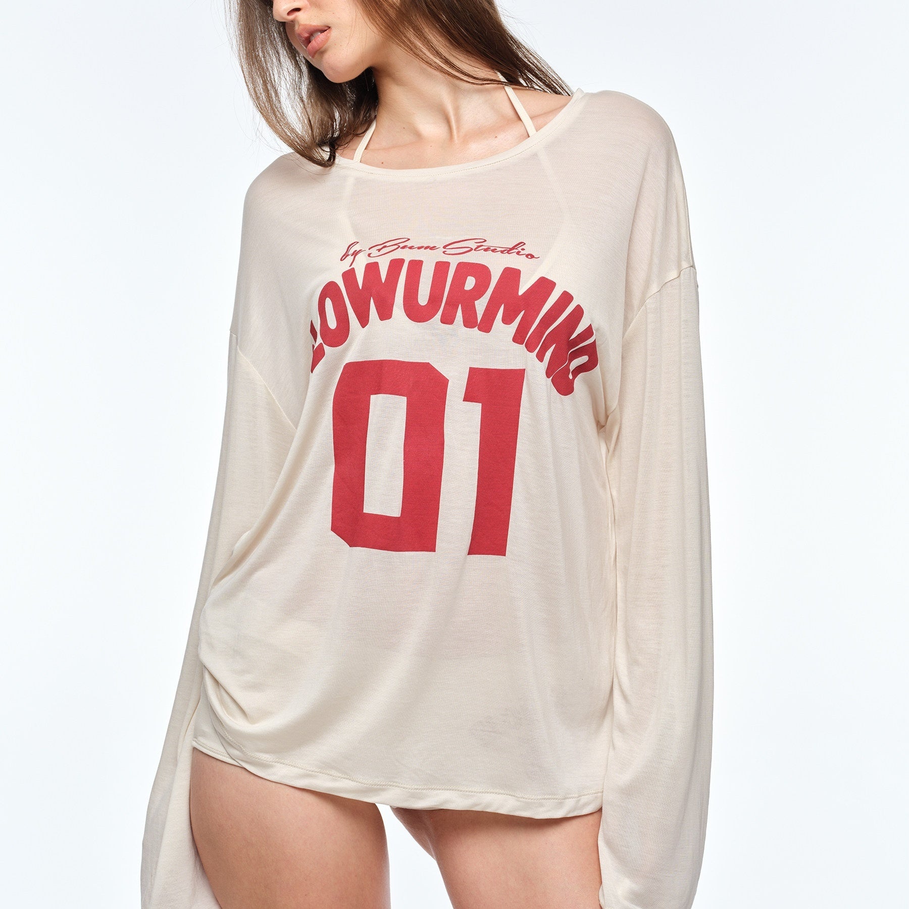 BUM_STUDIO_Sheer_Padded_Bikini_Double_Layer_Bell_Sleeve_Women's_Casual_Top_&_Shorts_Sets_1053425891683_MISSTT