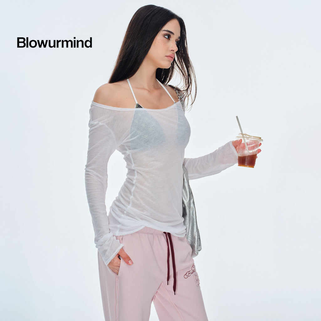 BUM_STUDIO_Sheer_Textured_Ultra_Thin_Slight_Waist_Women's_Cotton_Long_Sleeve_T-shirts_1034307864054_MISSTT