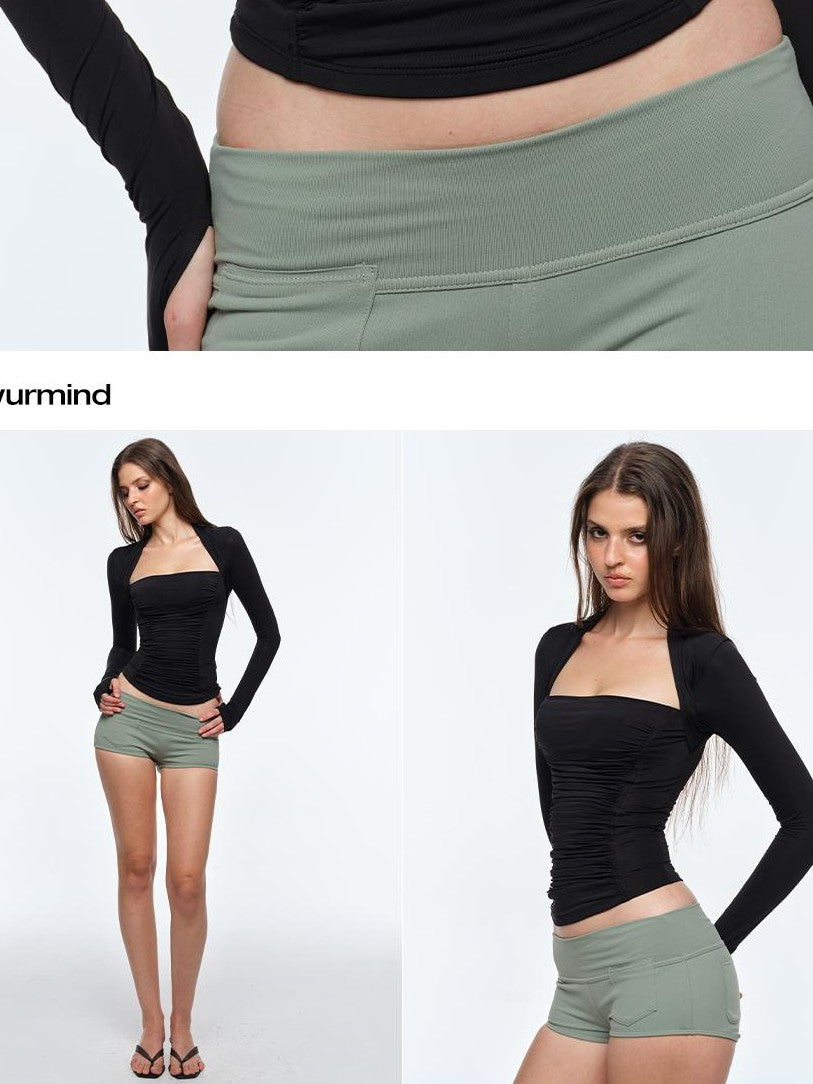 BUM STUDIO Slim Fit Bustier Strap Women's Nylon Long Sleeve T-shirts