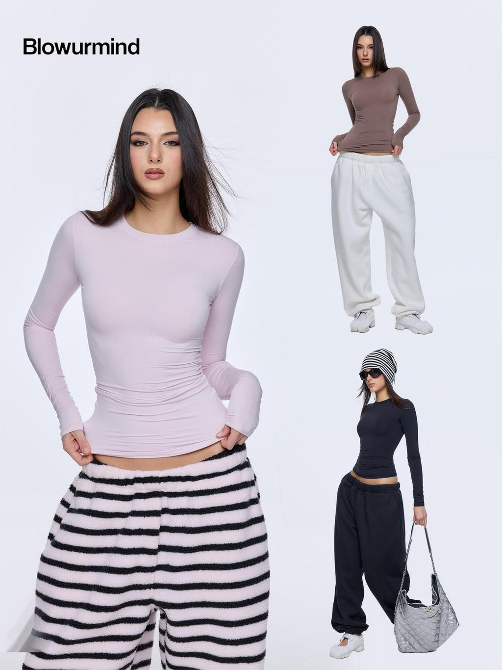BUM STUDIO Solid Double Layer Skinlike 360 Bonded Fitted Women's Nylon Long Sleeve T-shirts