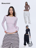BUM STUDIO Solid Double Layer Skinlike 360 Bonded Fitted Women's Nylon Long Sleeve T-shirts