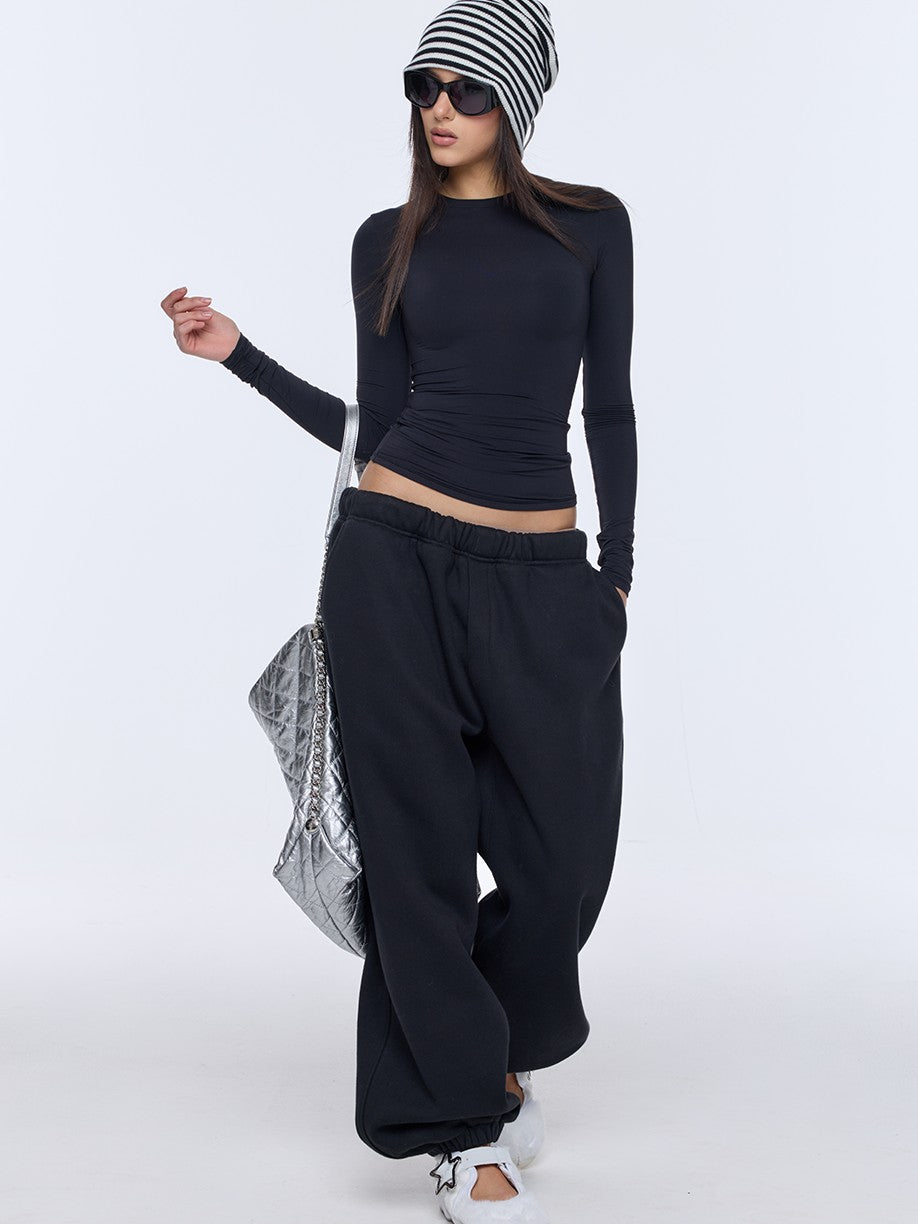 BUM STUDIO Solid Double Layer Skinlike 360 Bonded Fitted Women's Nylon Long Sleeve T-shirts