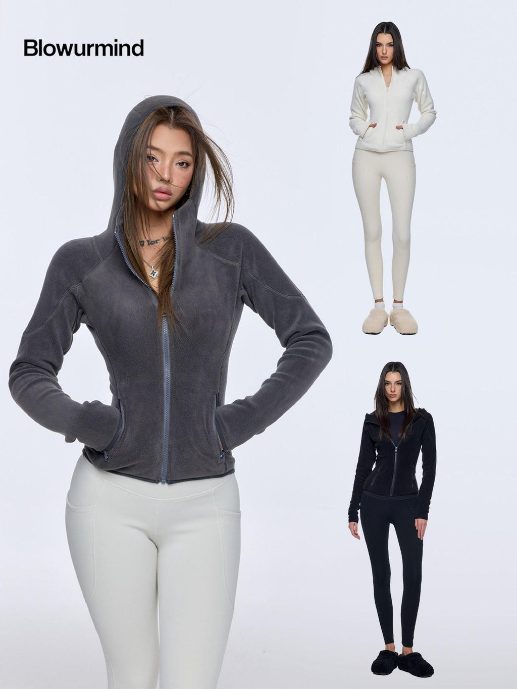 BUM STUDIO Sporty Structured Double Sided Fleece Women's Polyester Spandex Fleece Jackets