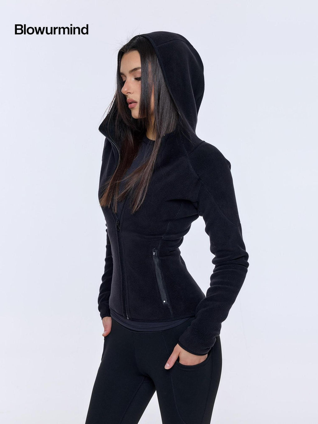 BUM STUDIO Sporty Structured Double Sided Fleece Women's Polyester Spandex Fleece Jackets