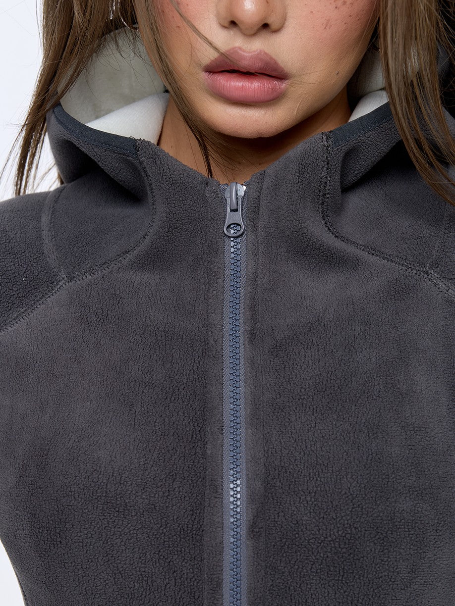 BUM STUDIO Sporty Structured Double Sided Fleece Women's Polyester Spandex Fleece Jackets