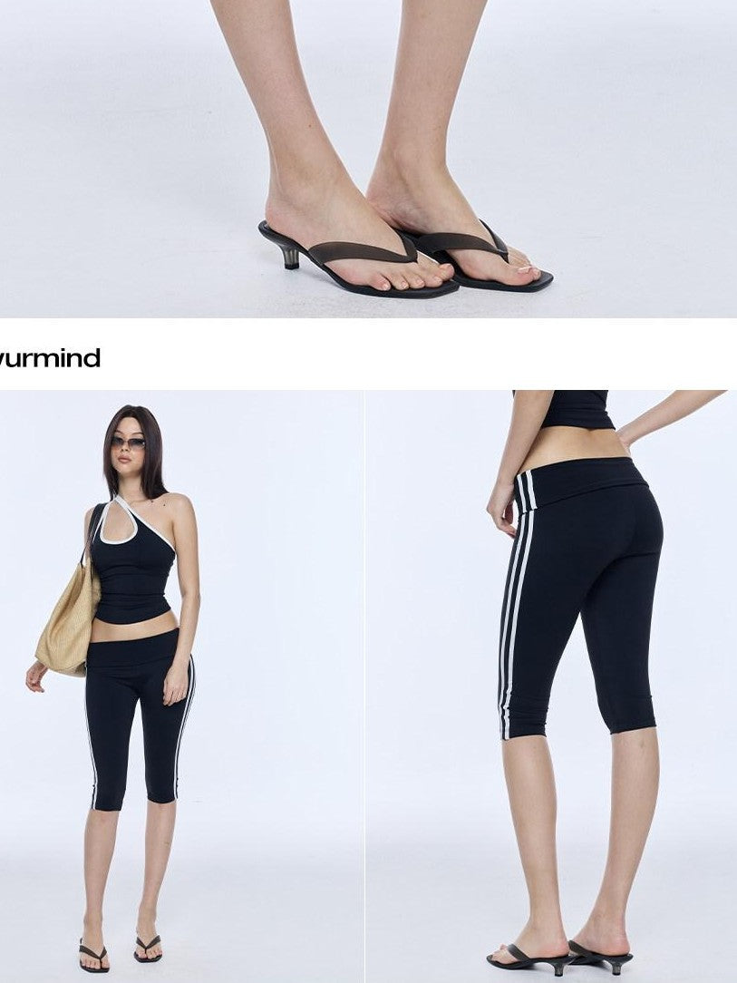 BUM STUDIO Striped Padded Support Multiway Slim Sleeveless Women's Sport Top & Shorts Sets