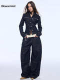 BUM STUDIO Structured Paneled Waist Cinched Slim X Line Women's Cotton Blend Denim Jackets
