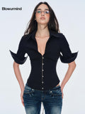 BUM STUDIO Textured Internal Boning Adjustable Tie Waist Women's Cotton Overshirts