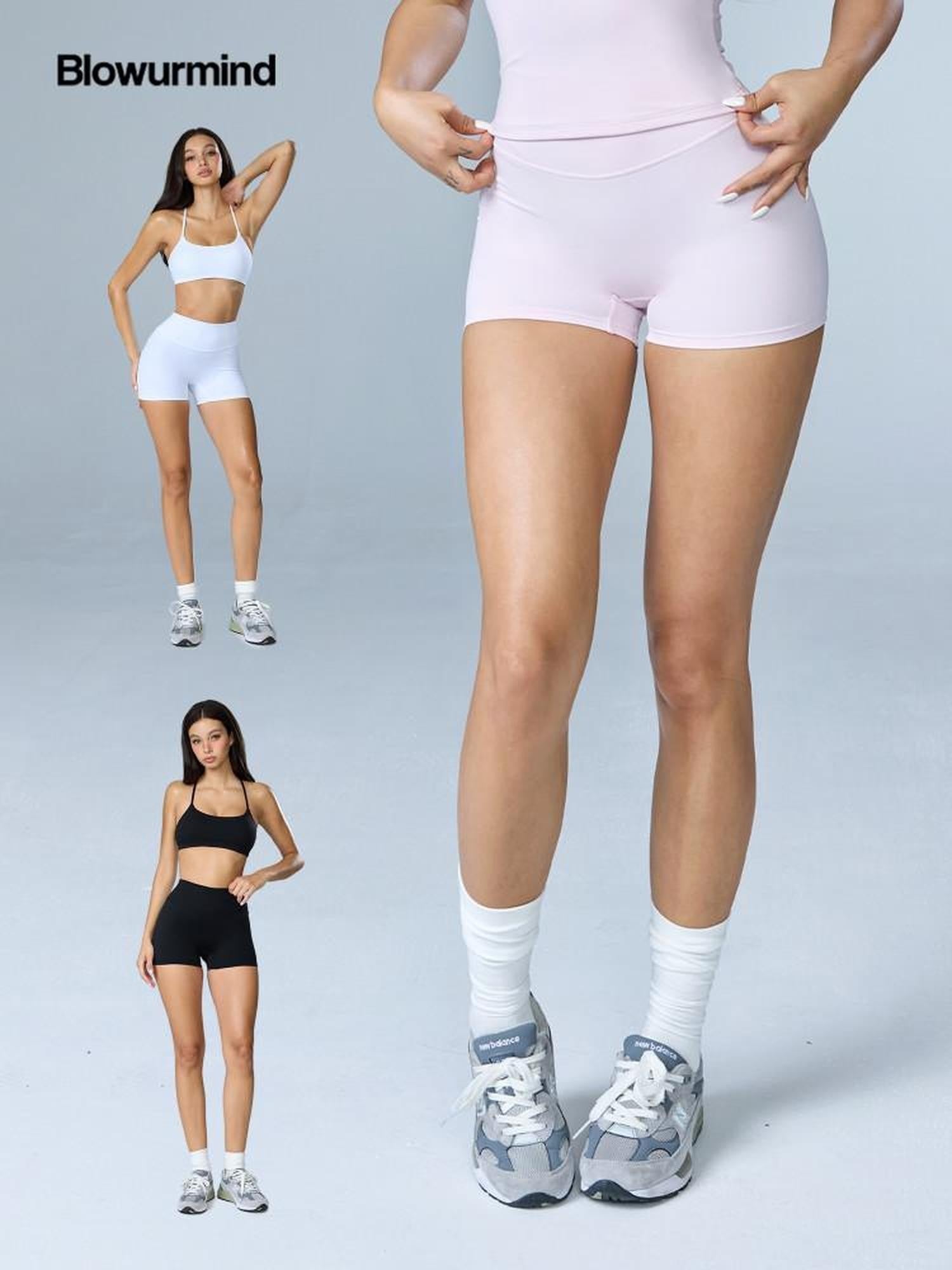 BUM STUDIO Tummy Control Butt Lift High Stretch Women's Polyester Athletic Shorts