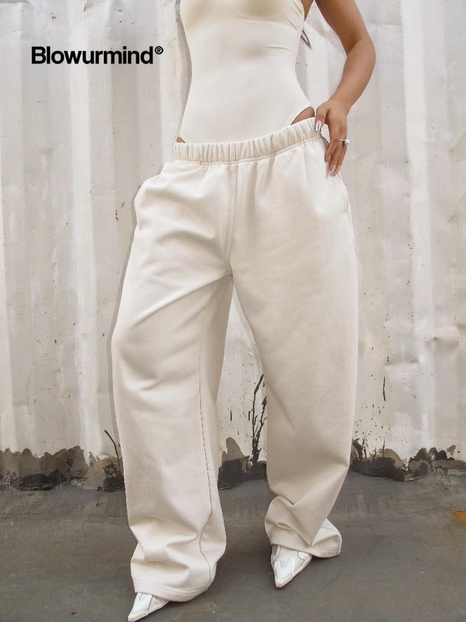 BUM STUDIO Warm Sand 3d Tailored Scimitar Short Rise Women's Cotton Blend Wide-leg Pants