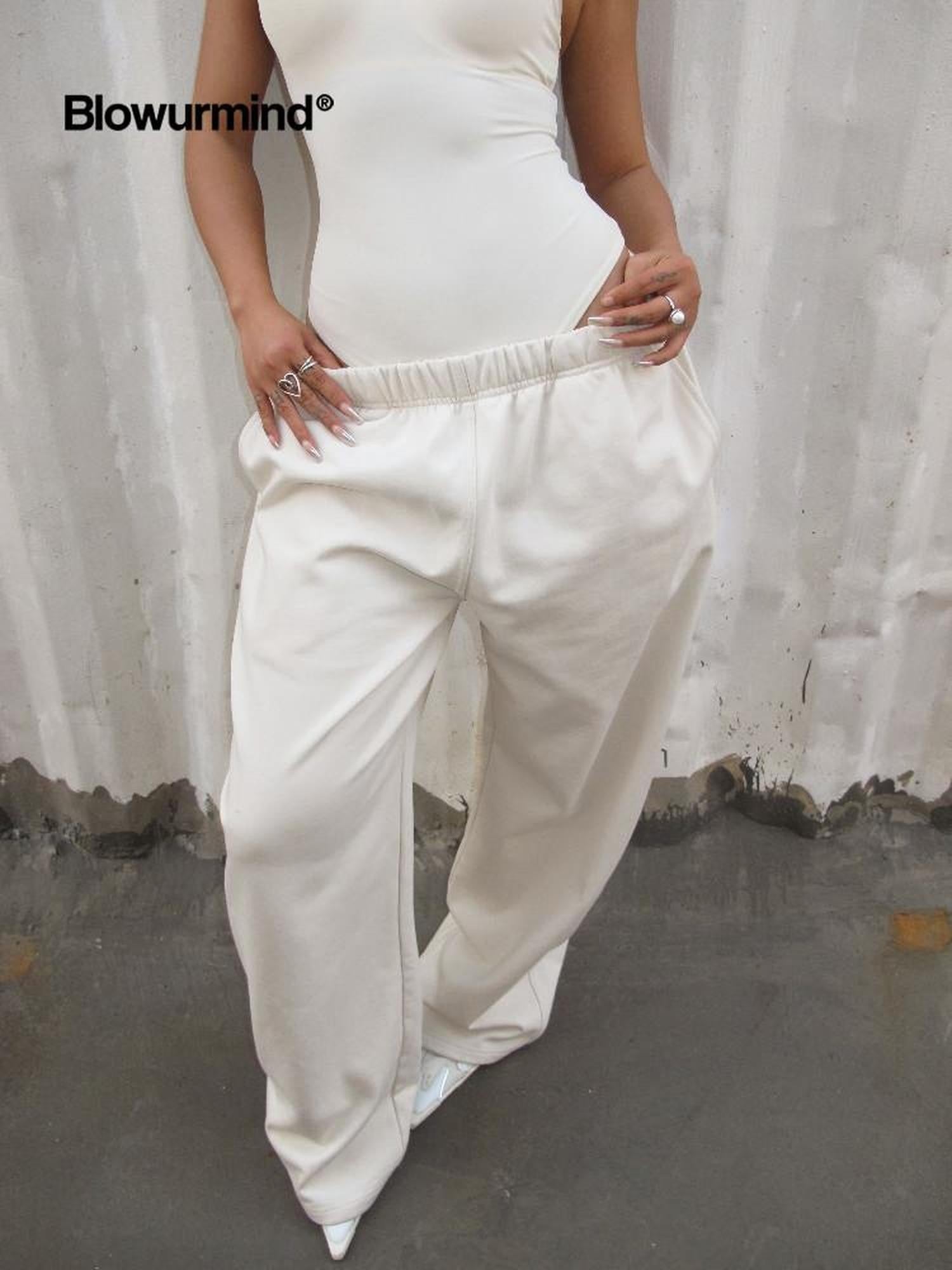 BUM STUDIO Warm Sand 3d Tailored Scimitar Short Rise Women's Cotton Blend Wide-leg Pants