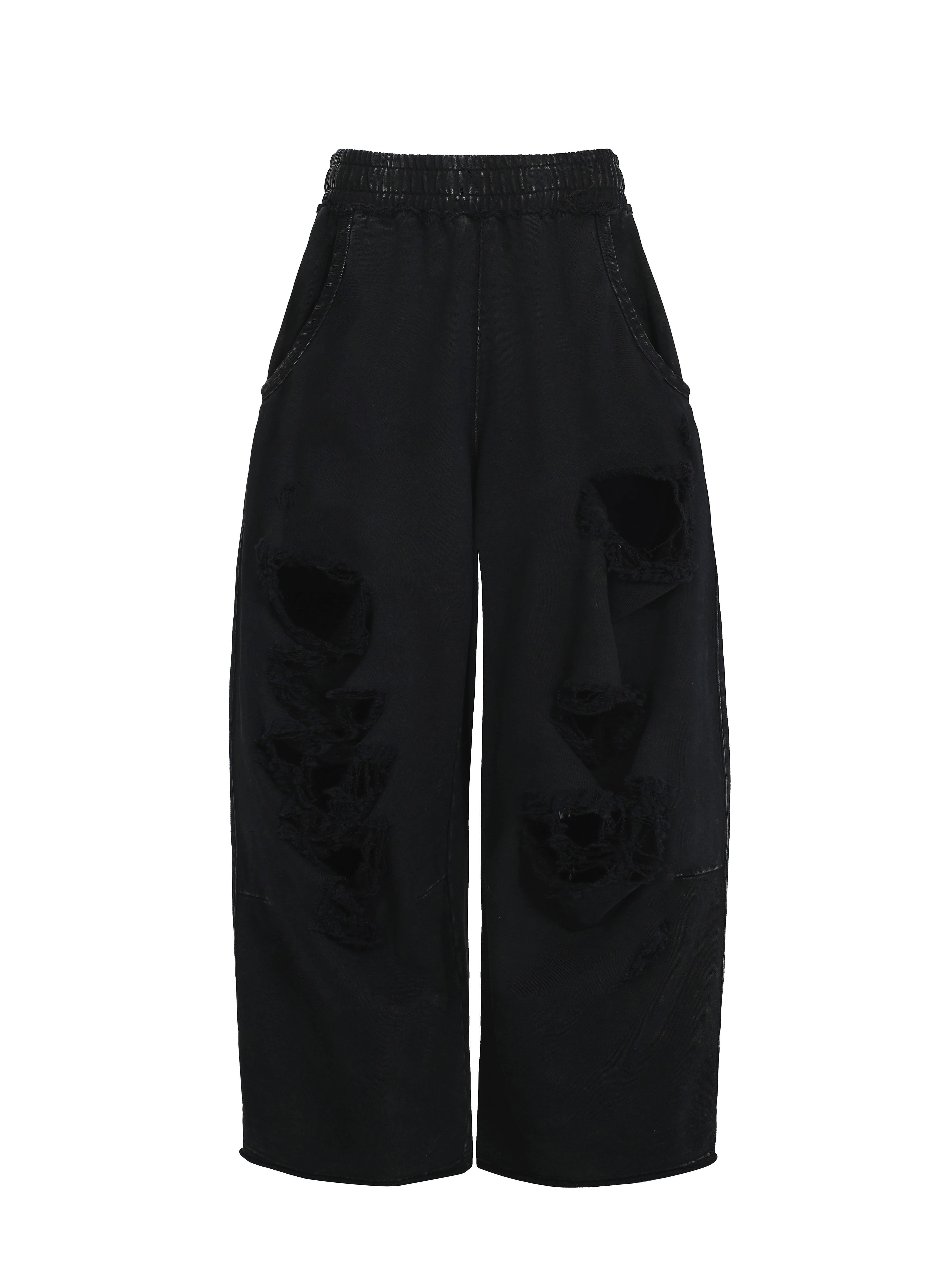 BUM_STUDIO_Washed_Black_Distressed_Brushed_Women's_100_Percent_Cotton_Sweatpants_914424675616_MISSTT