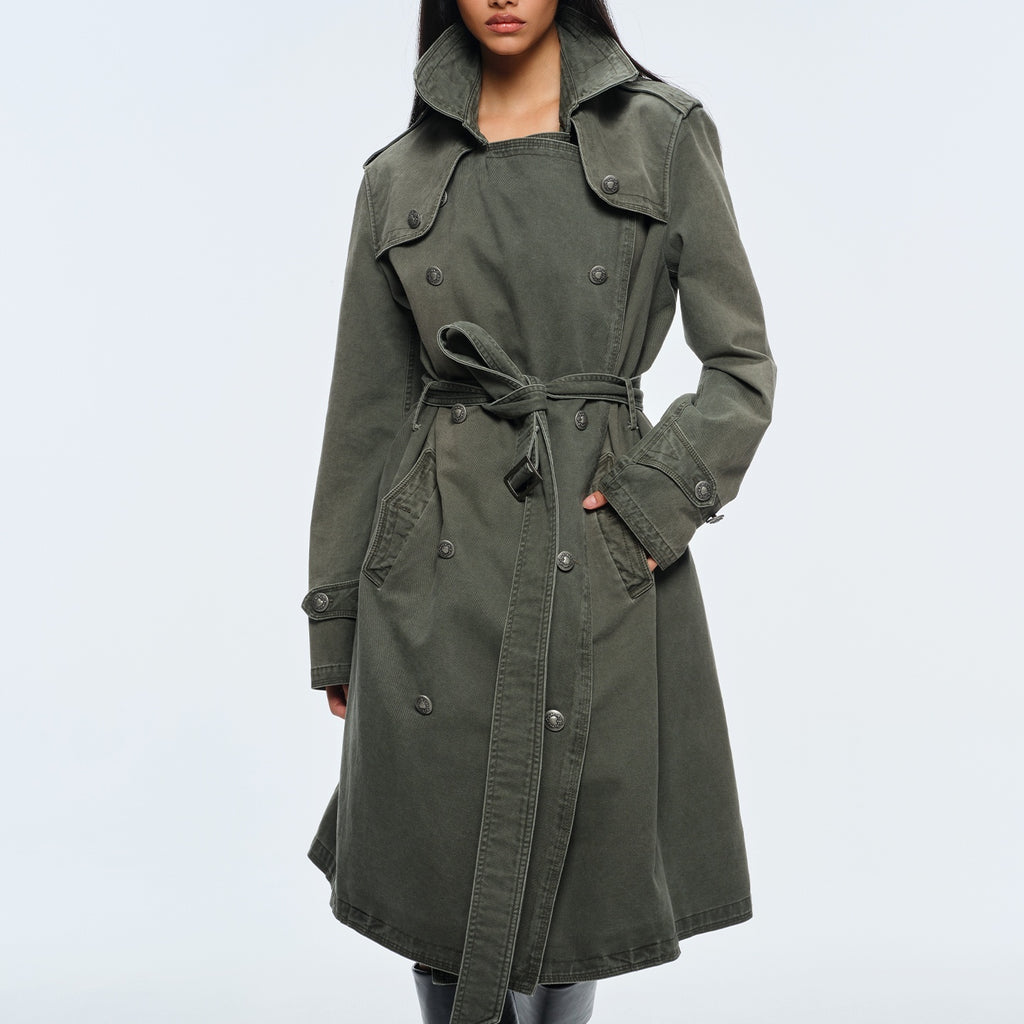 BUM_STUDIO_Washed_Distressed_Military_Green_Loose_Fit_Women's_Cotton_Trench_Coats_1082719545268_MISSTT