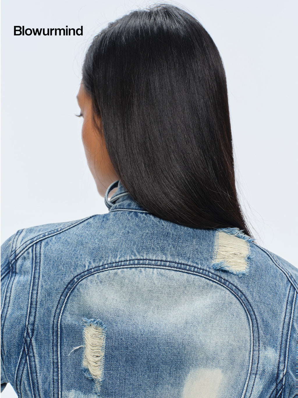 BUM STUDIO Washed Snow Dye Multi Metal Zip Slim Fit Women's Cotton Denim Jackets