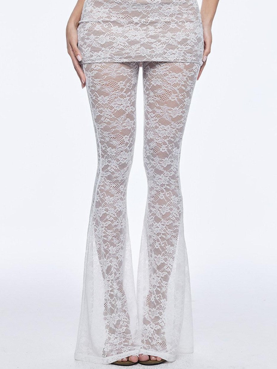 BUM STUDIO White Double Layer Mesh Lace Padded Bust Women's Nylon Bodycon Mini Dresses