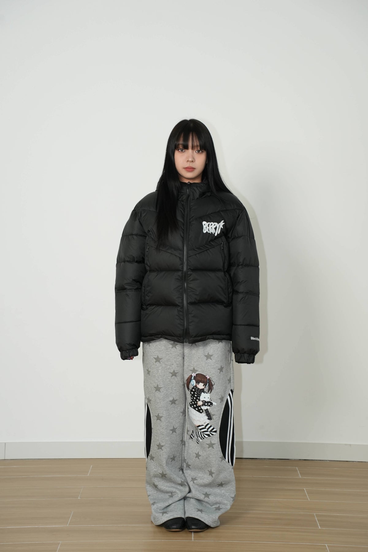 BlackBerry_Black_American_Street_Hooded_Zip_Padded_Women's_Cotton_Filled_Puffer_Jackets_1011797306092_MISSTT