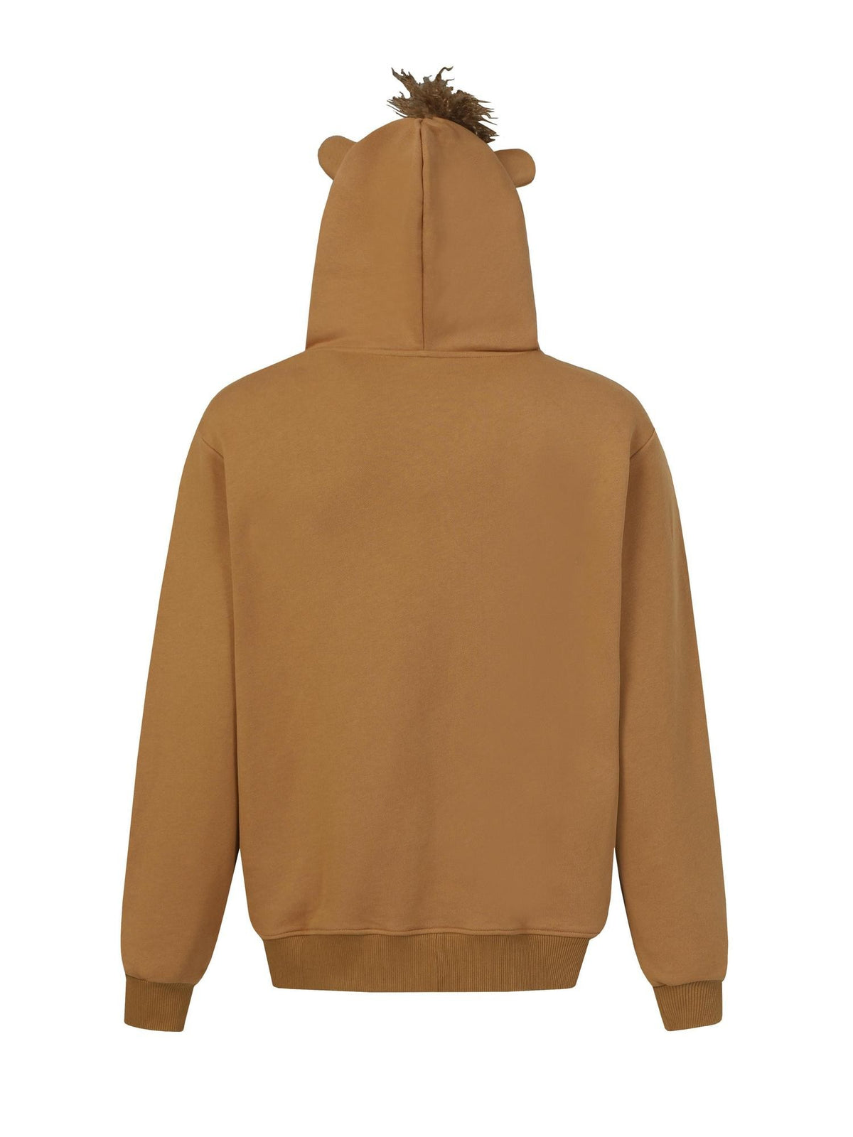 BlackBerry Cartoon Bear Print Loose Oversized Women's 420g Cotton Terry Zip-up Hoodies