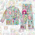 BlackBerry_Cartoon_Bird_Print_Long_Sleeve_Turn_Down_Collar_Women's_Casual_Top_&_Pants_Sets_977866731021_MISSTT